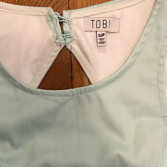 NWOT Tobi Mint and Lavender Geometric Print Open Back Cutout Dress, Size S - Picture 3 of 3